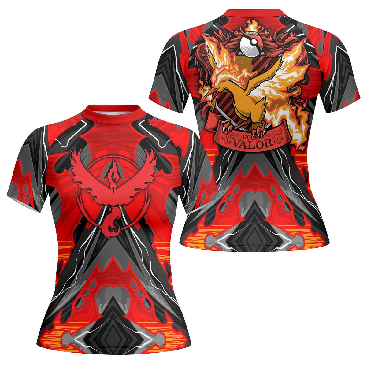 Pokemon Moltres House Valor Rash Guard