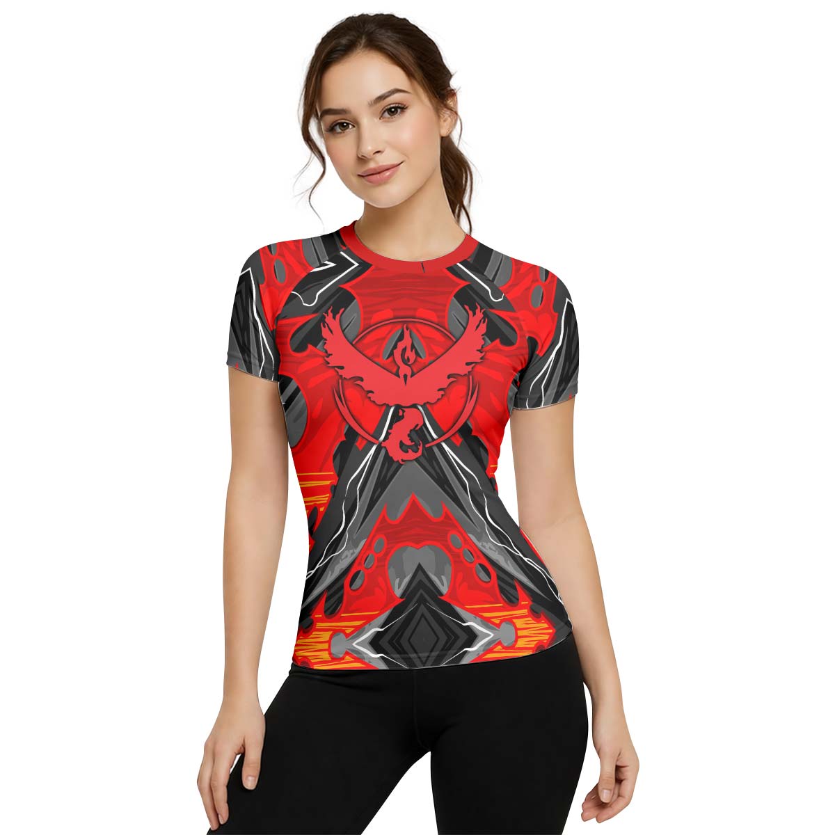  Pokemon Moltres House Valor Rash Guard