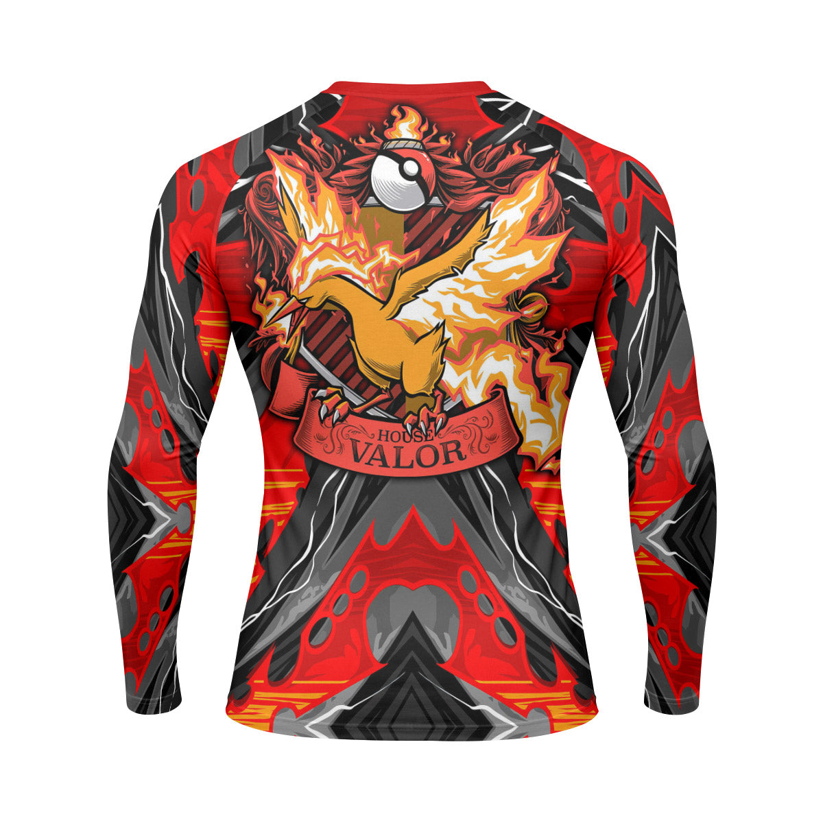 Pokemon Moltres House Valor Rash Guard