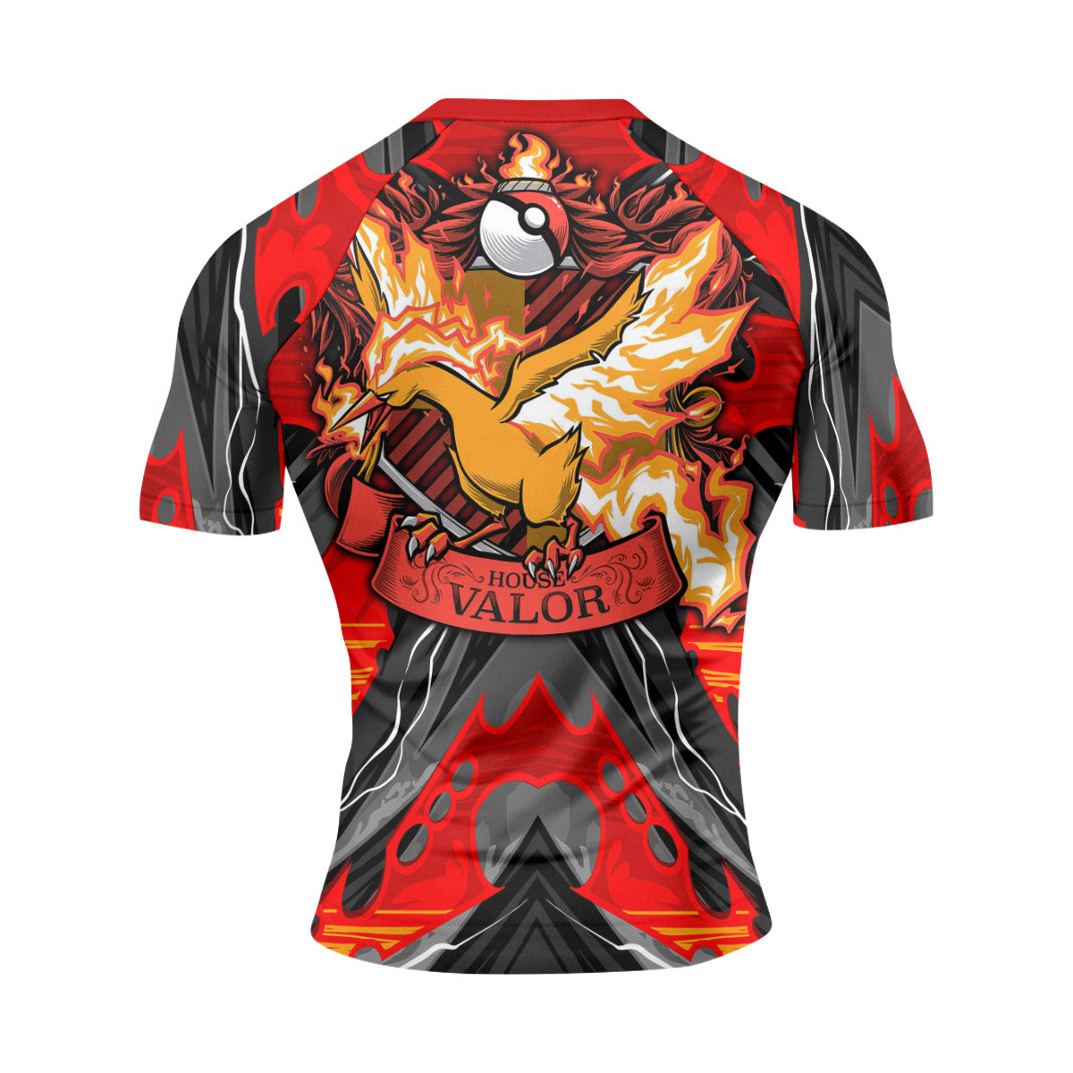  Pokemon Moltres House Valor Rash Guard