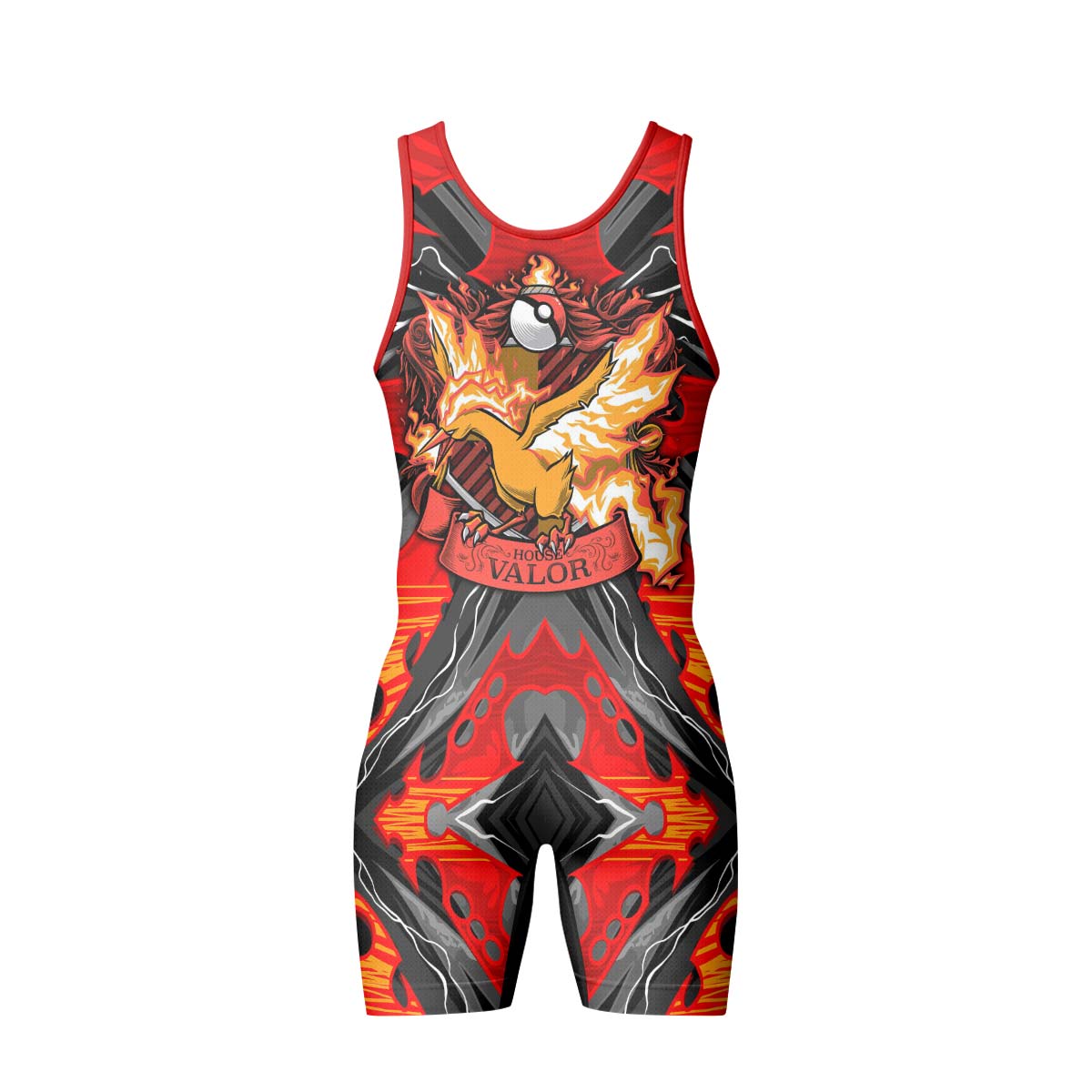  Pokemon Moltres House Valor Wrestling Singlet