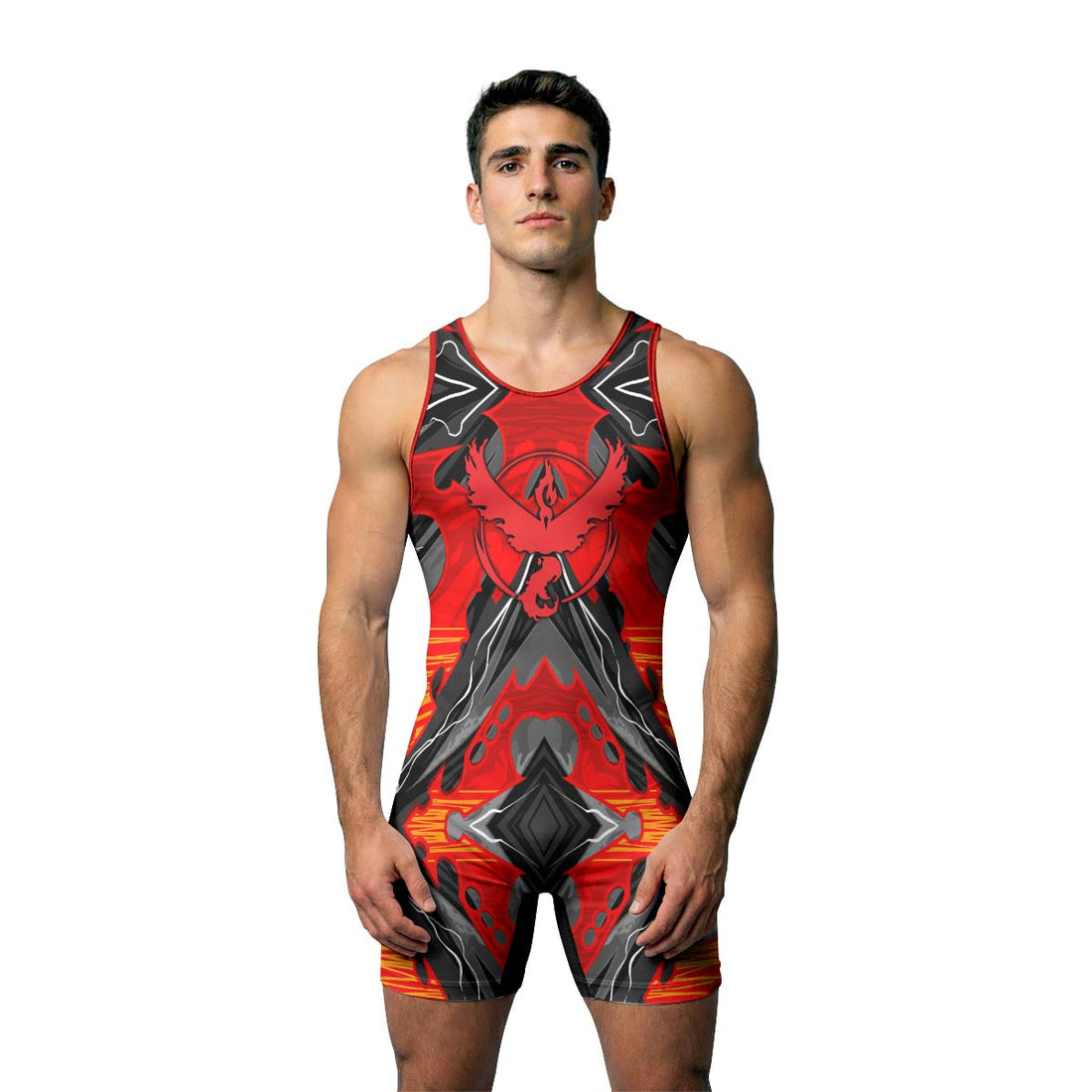  Pokemon Moltres House Valor Wrestling Singlet