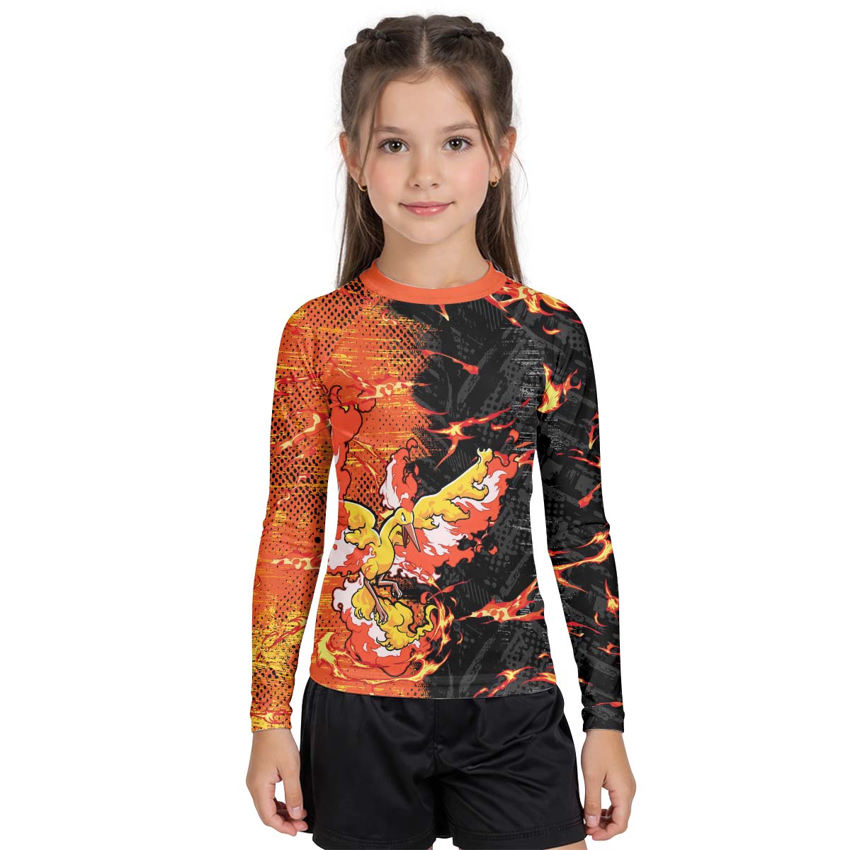  Pokemon Moltres Kid Rash Guard