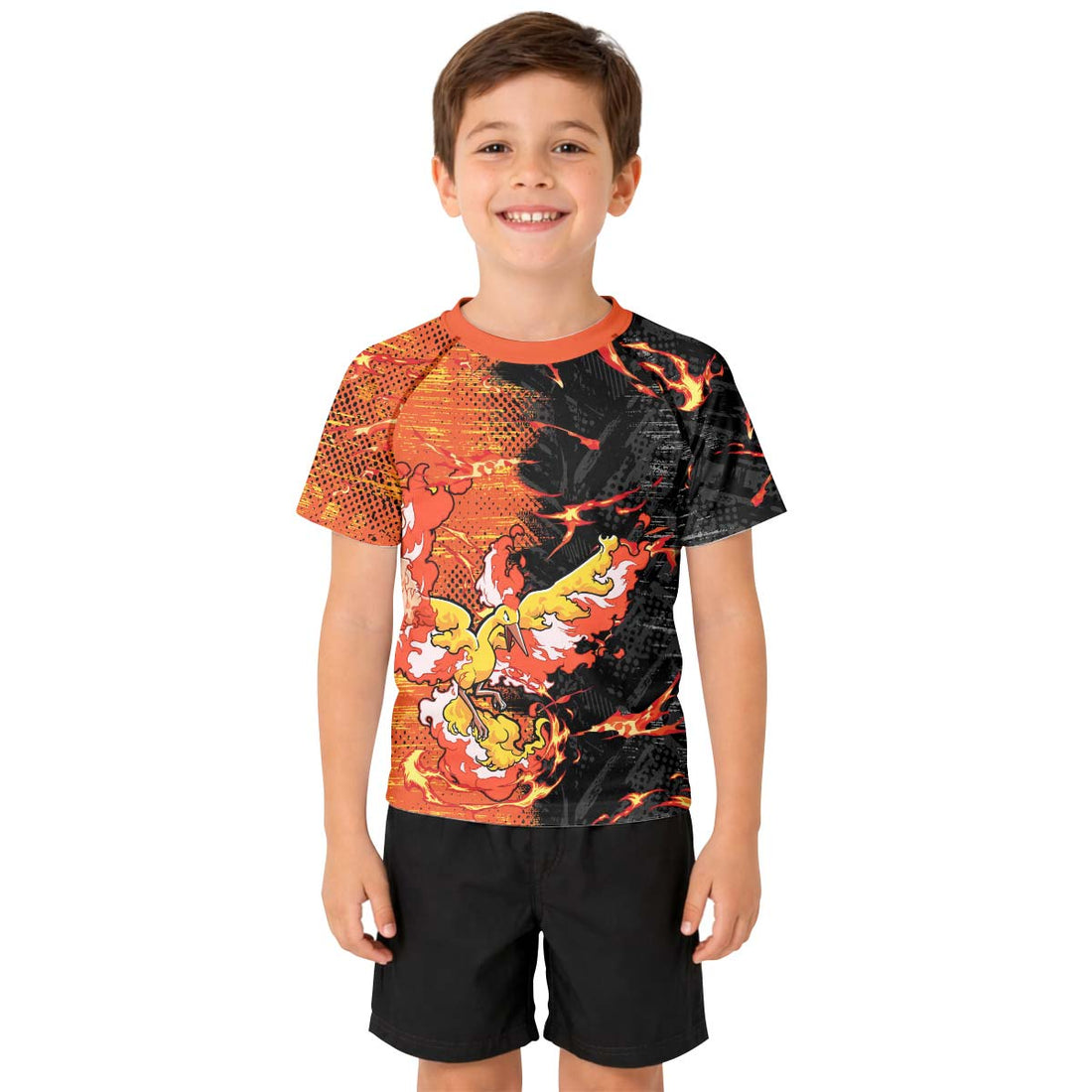  Pokemon Moltres Kid Rash Guard