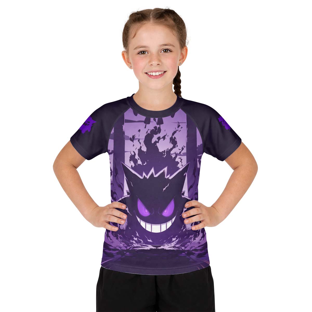 Pokemon Shadowy Gengar Kid Rash Guard
