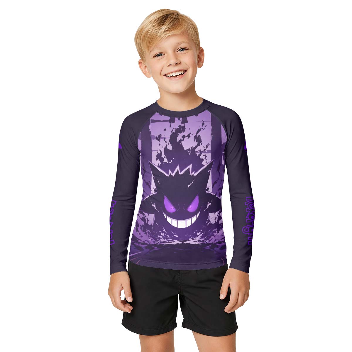 Pokemon Shadowy Gengar Kid Rash Guard