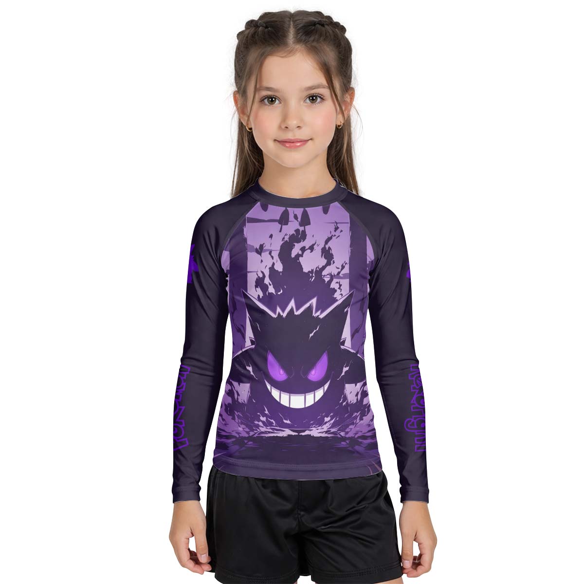 Pokemon Shadowy Gengar Kid Rash Guard