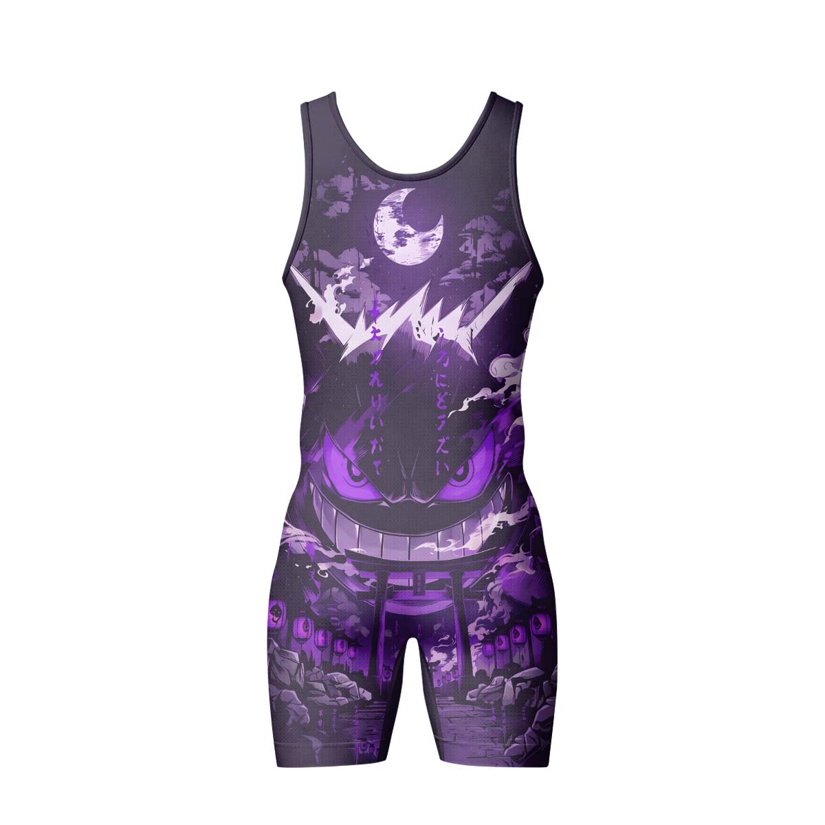  Pokemon Shadowy Gengar Wrestling Singlet