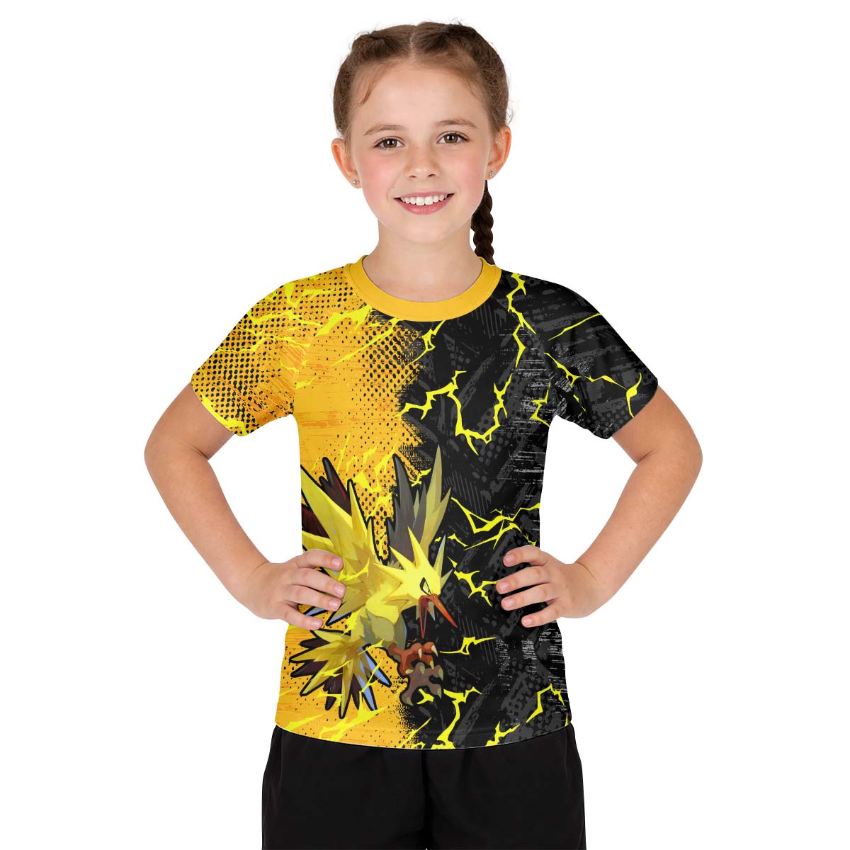  Pokemon Zapdos Kid Rash Guard