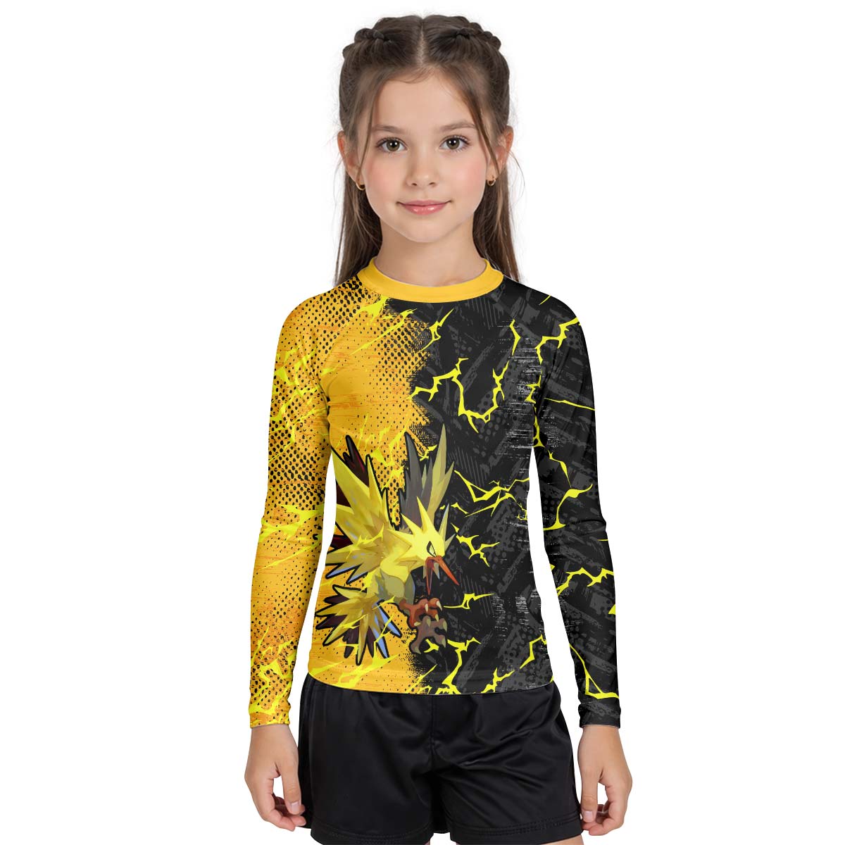  Pokemon Zapdos Kid Rash Guard