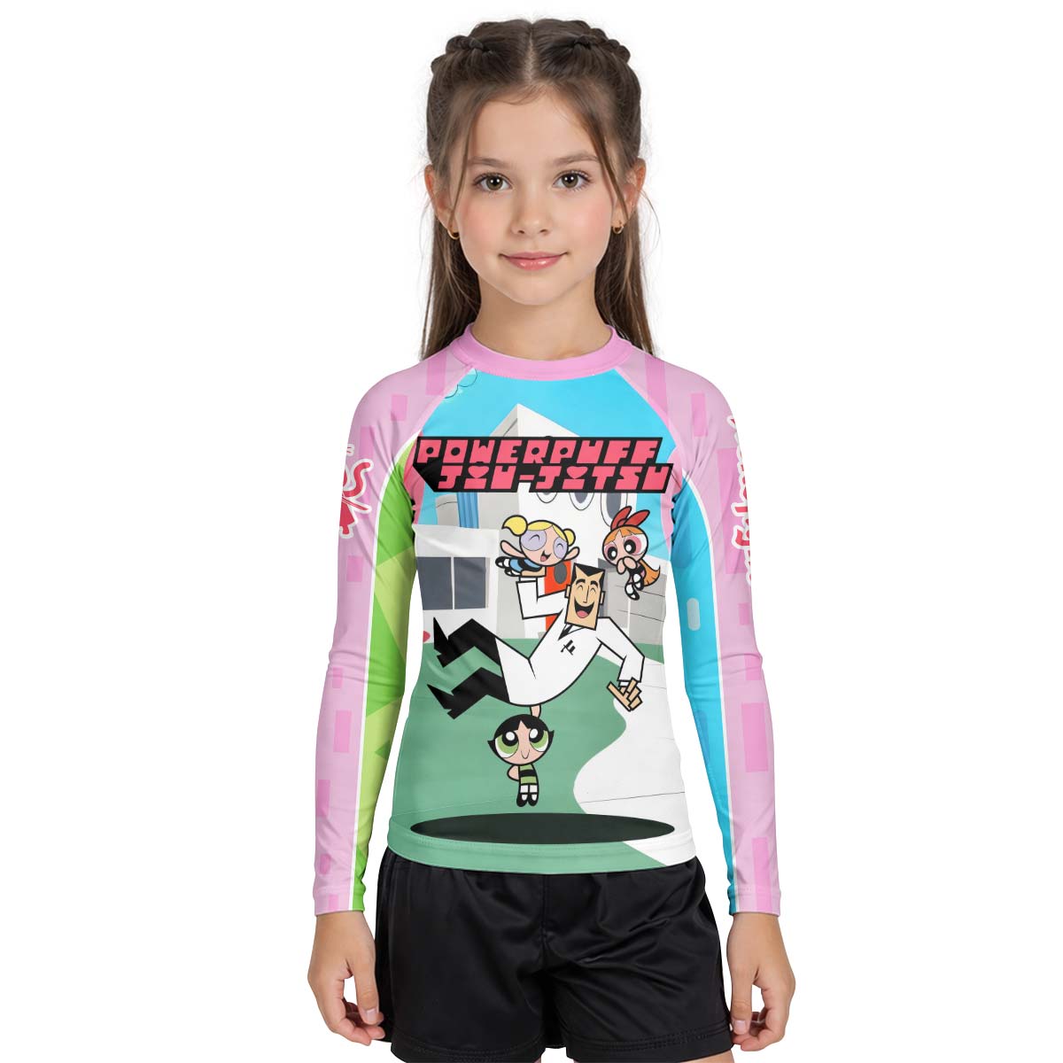 Powerpuff Girls Jiu Jitsu Kid Rash Guard