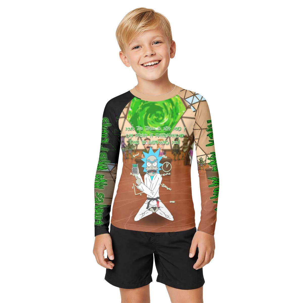 Rick and Morty BJJ Kid Rash Guard