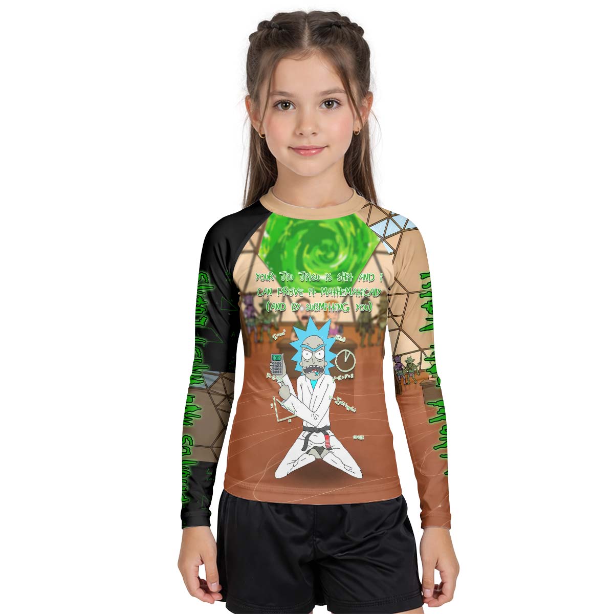 Rick and Morty BJJ Kid Rash Guard