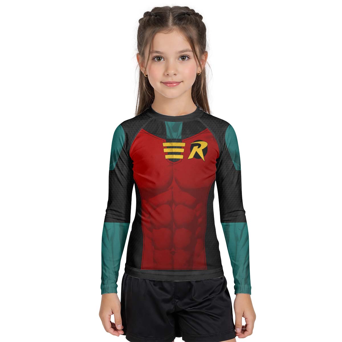 Robin Cosplay Kids Rash Guard