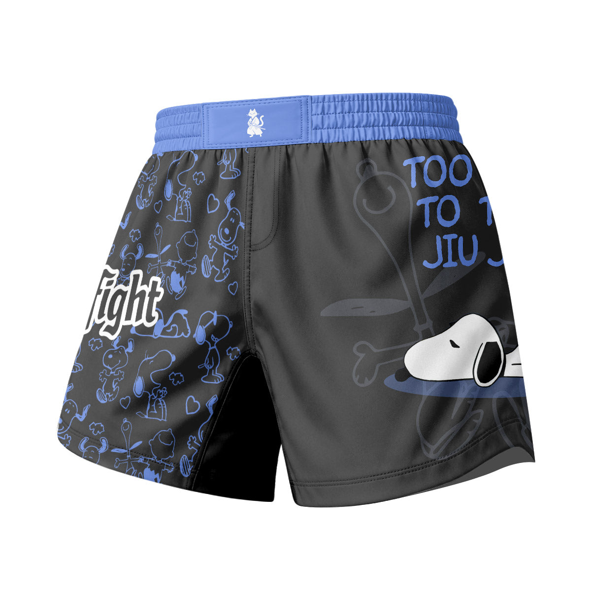 Snoopy Too Tired Too Train Blue Grappling Shorts