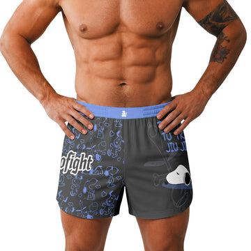Snoopy Too Tired Too Train Blue Grappling Shorts