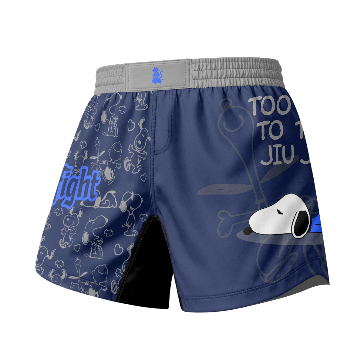 Snoopy Too Tired Too Train Grey Grappling Shorts