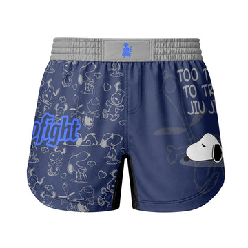 Snoopy Too Tired Too Train Grey Grappling Shorts