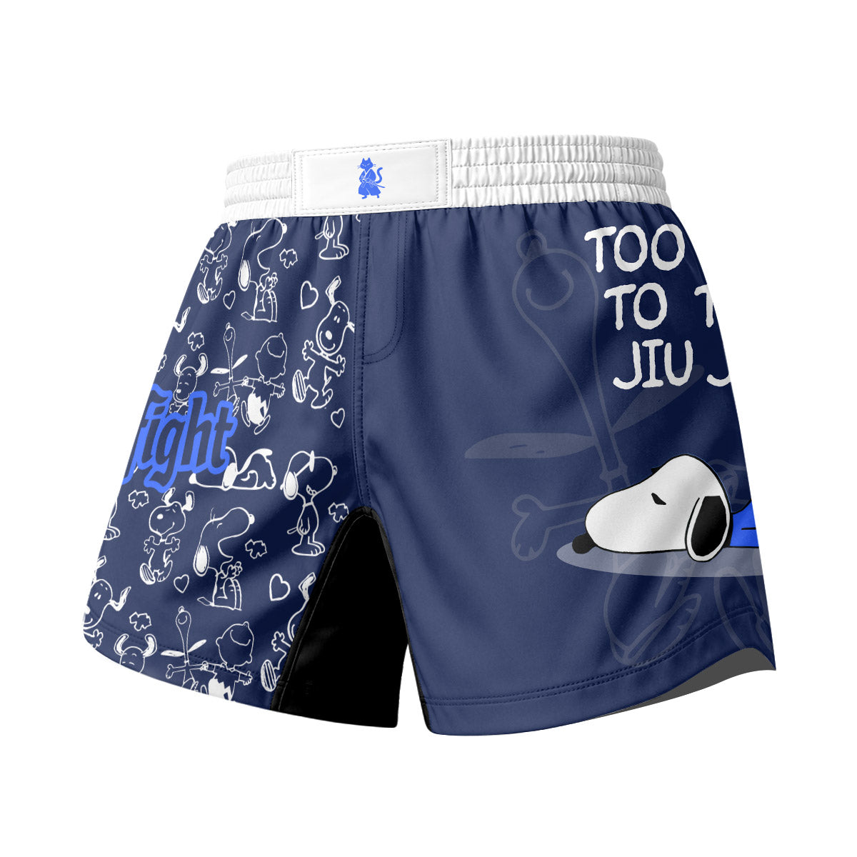 Snoopy Too Tired Too Train White Grappling Shorts