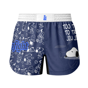 Snoopy Too Tired Too Train White Grappling Shorts
