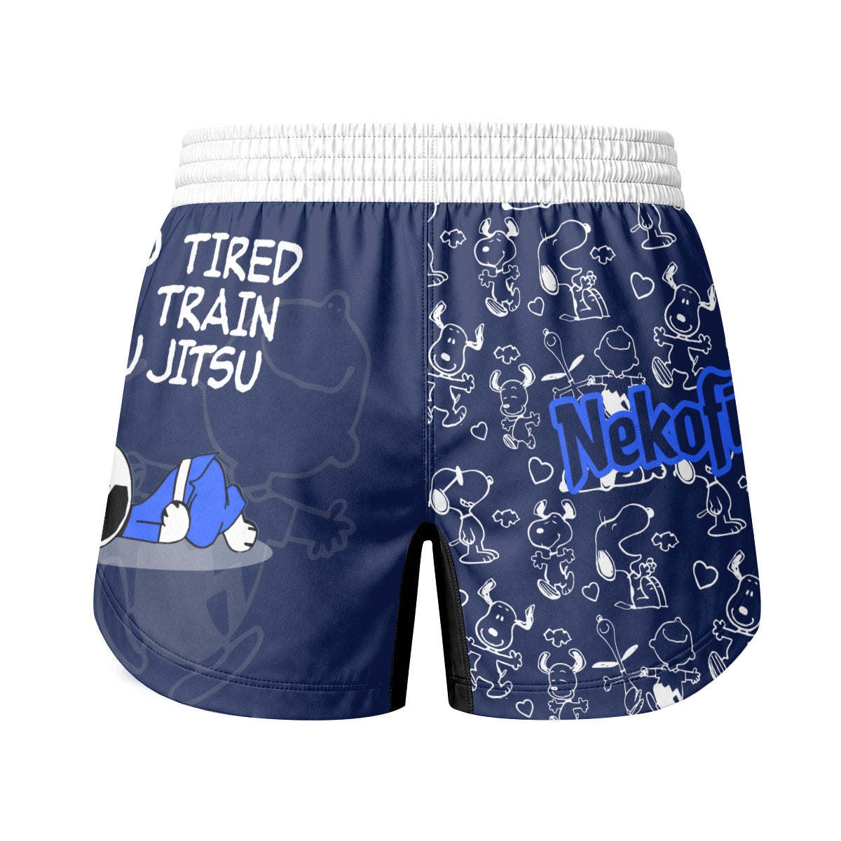 Snoopy Too Tired Too Train White Grappling Shorts