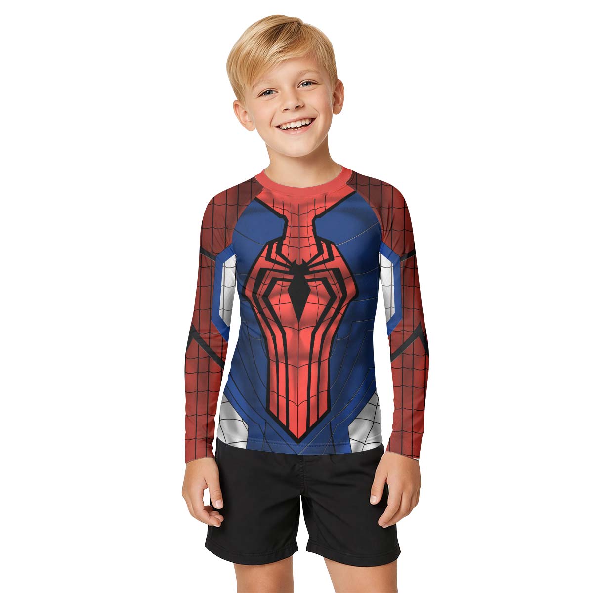 Spider Man Black Advanced Suit Kids Rash Guard