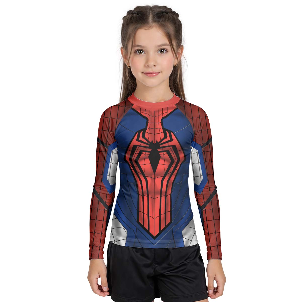 Spider Man Black Advanced Suit Kids Rash Guard