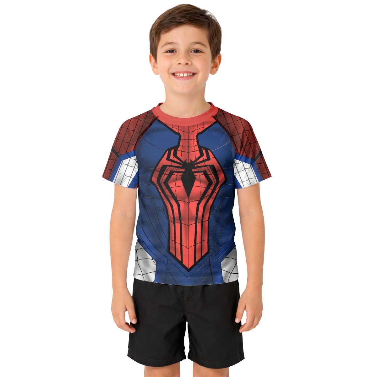  Spider Man Black Advanced Suit Kids Rash Guard