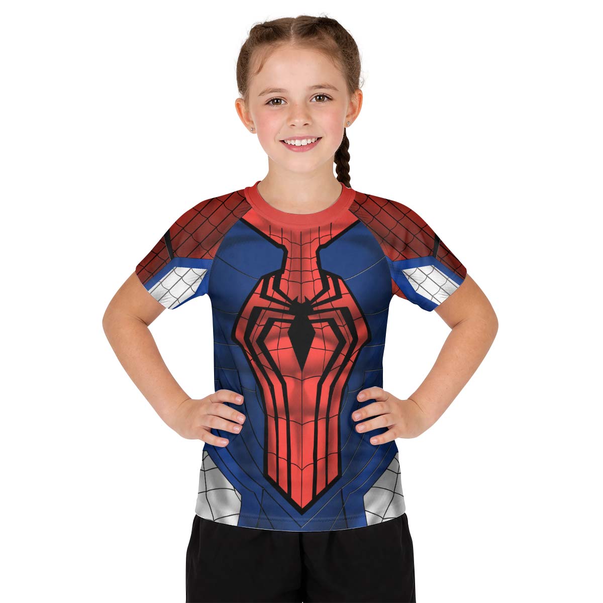  Spider Man Black Advanced Suit Kids Rash Guard