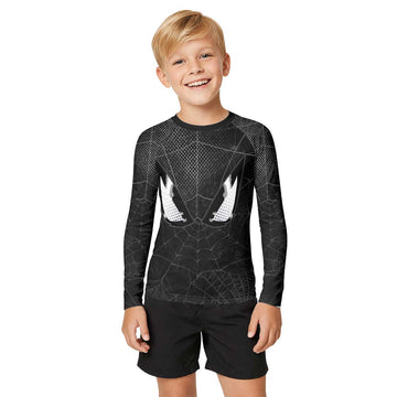 Spider Man Black Mask Kid Rash Guard