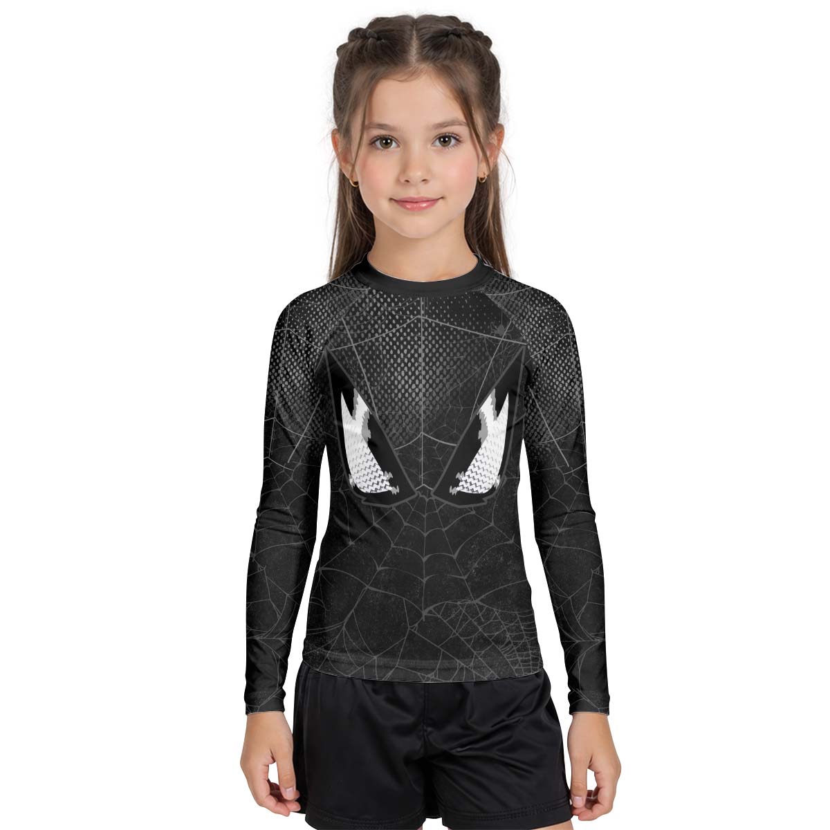 Spider Man Black Mask Kid Rash Guard