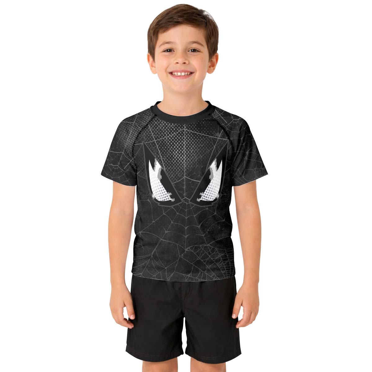  Spider Man Black Mask Kid Rash Guard