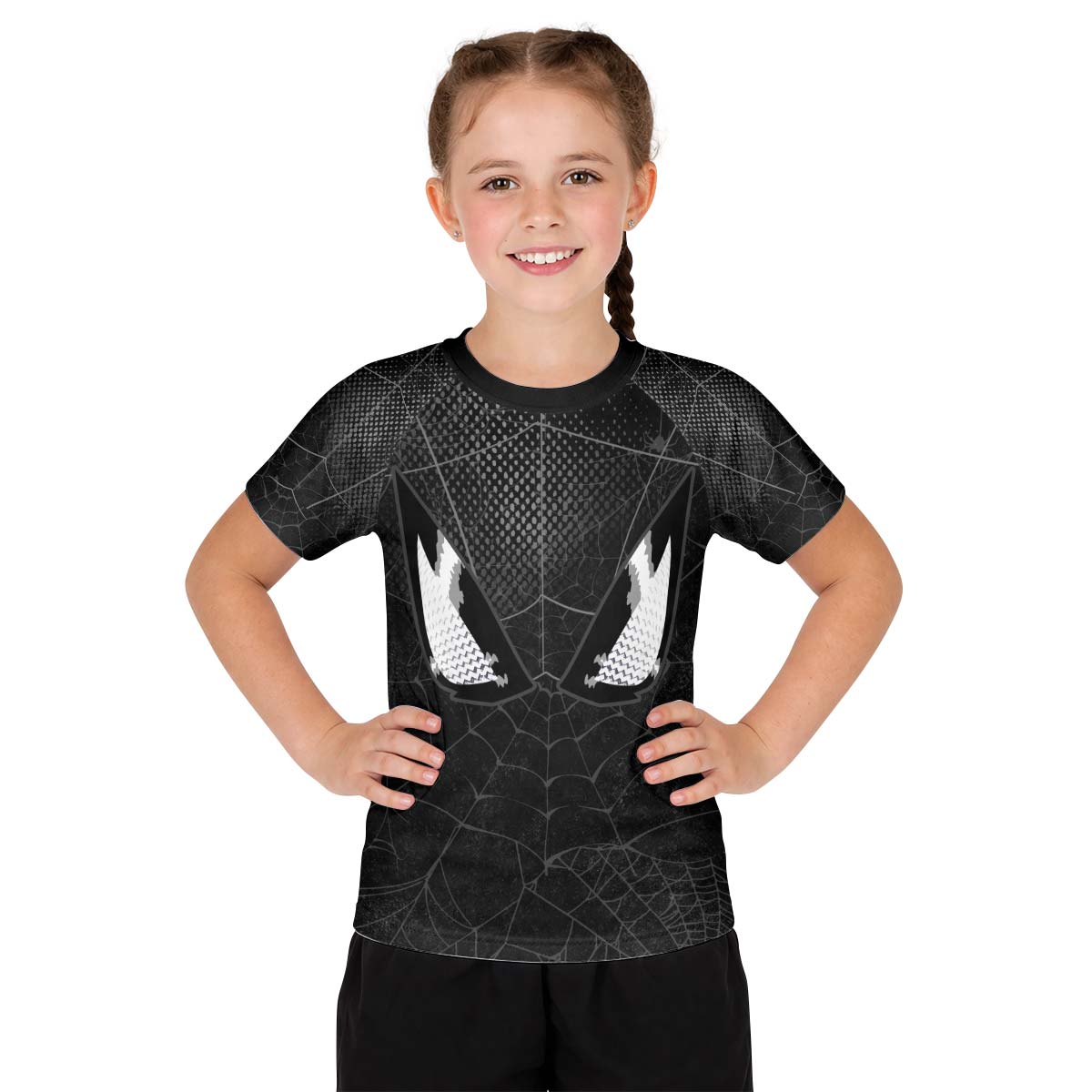  Spider Man Black Mask Kid Rash Guard