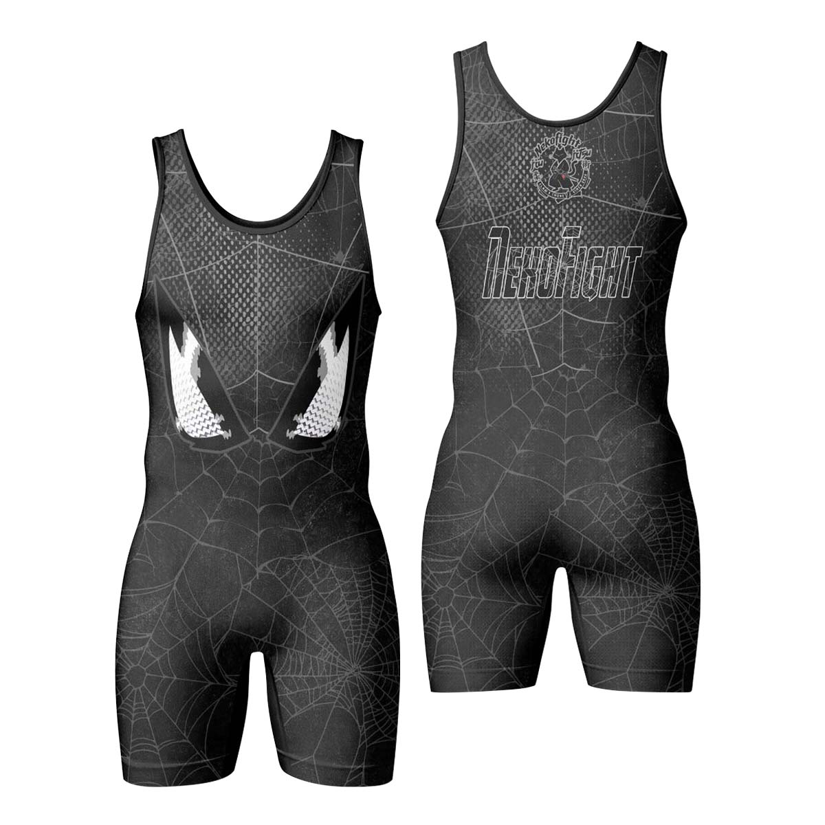 Spider Man Black Mask Wrestling Singlet
