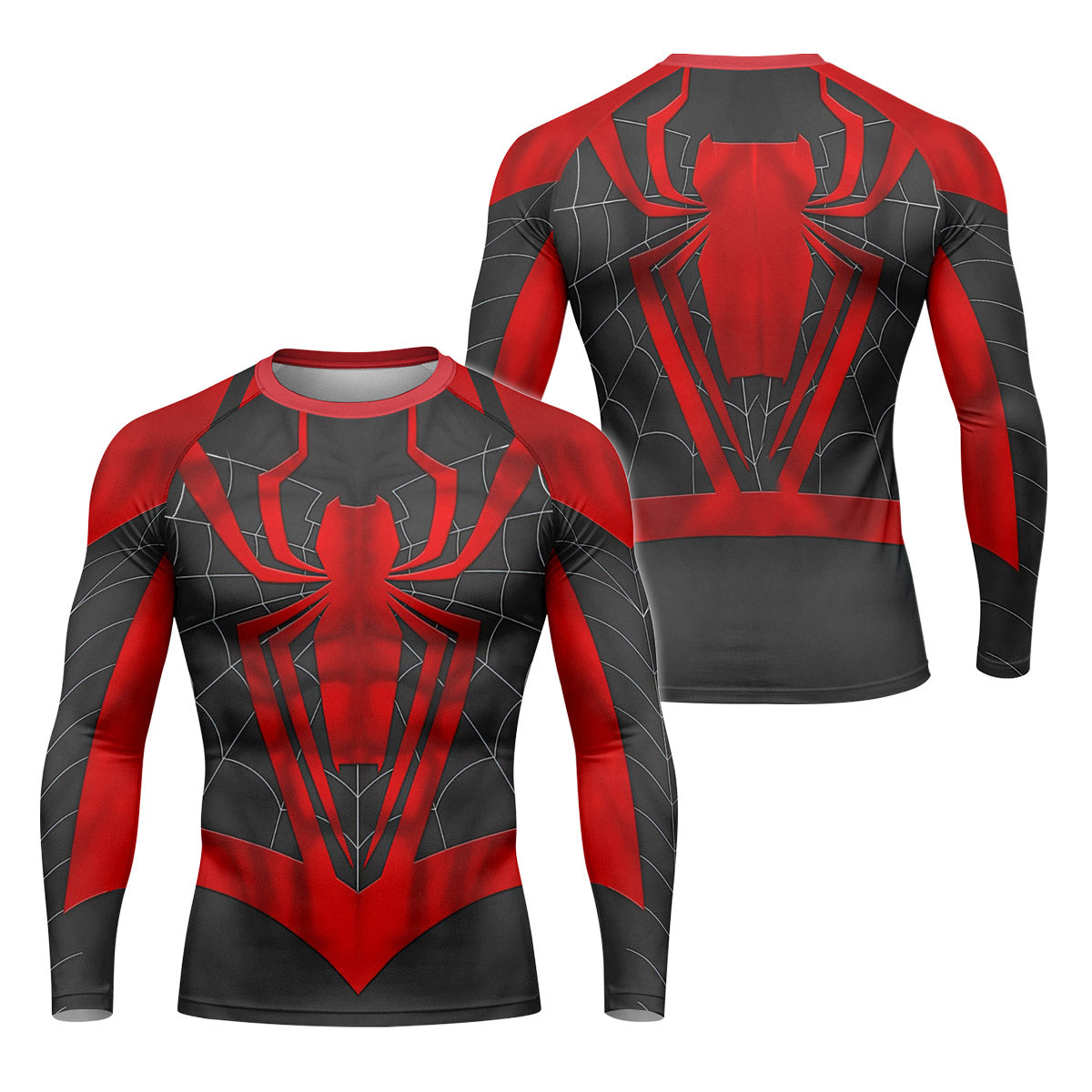 Spider Man Black Red Cosplay Rash Guard