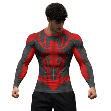  Spider Man Black Red Cosplay Rash Guard