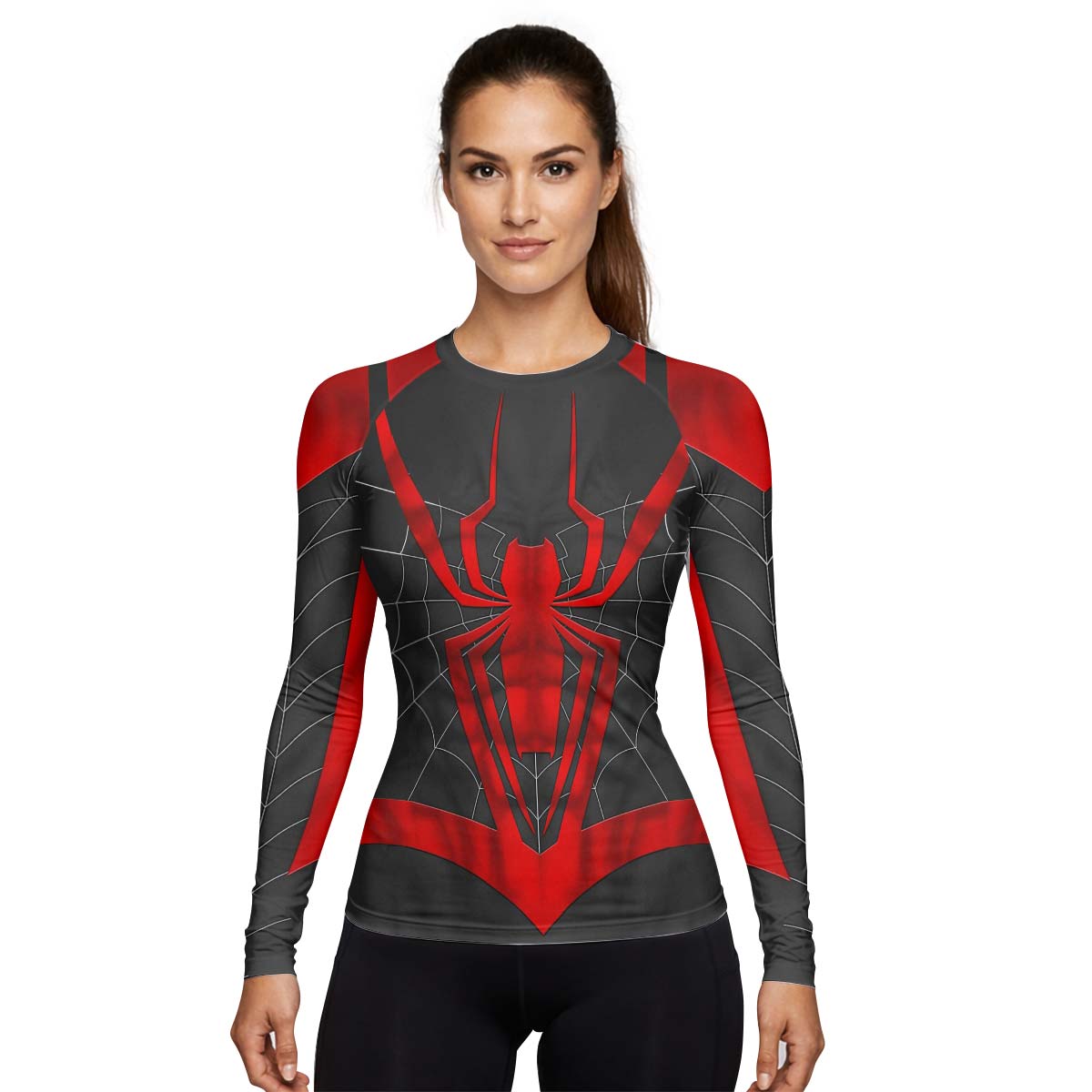 Spider Man Black Red Cosplay Rash Guard