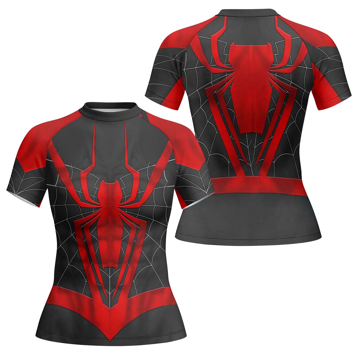 Spider Man Black Red Cosplay Rash Guard
