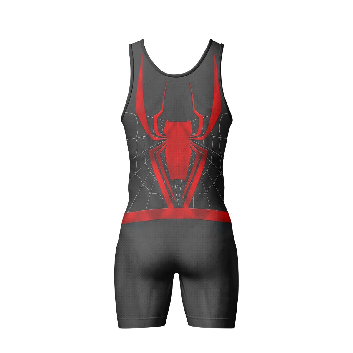  Spider Man Black Red Cosplay Wrestling Singlet