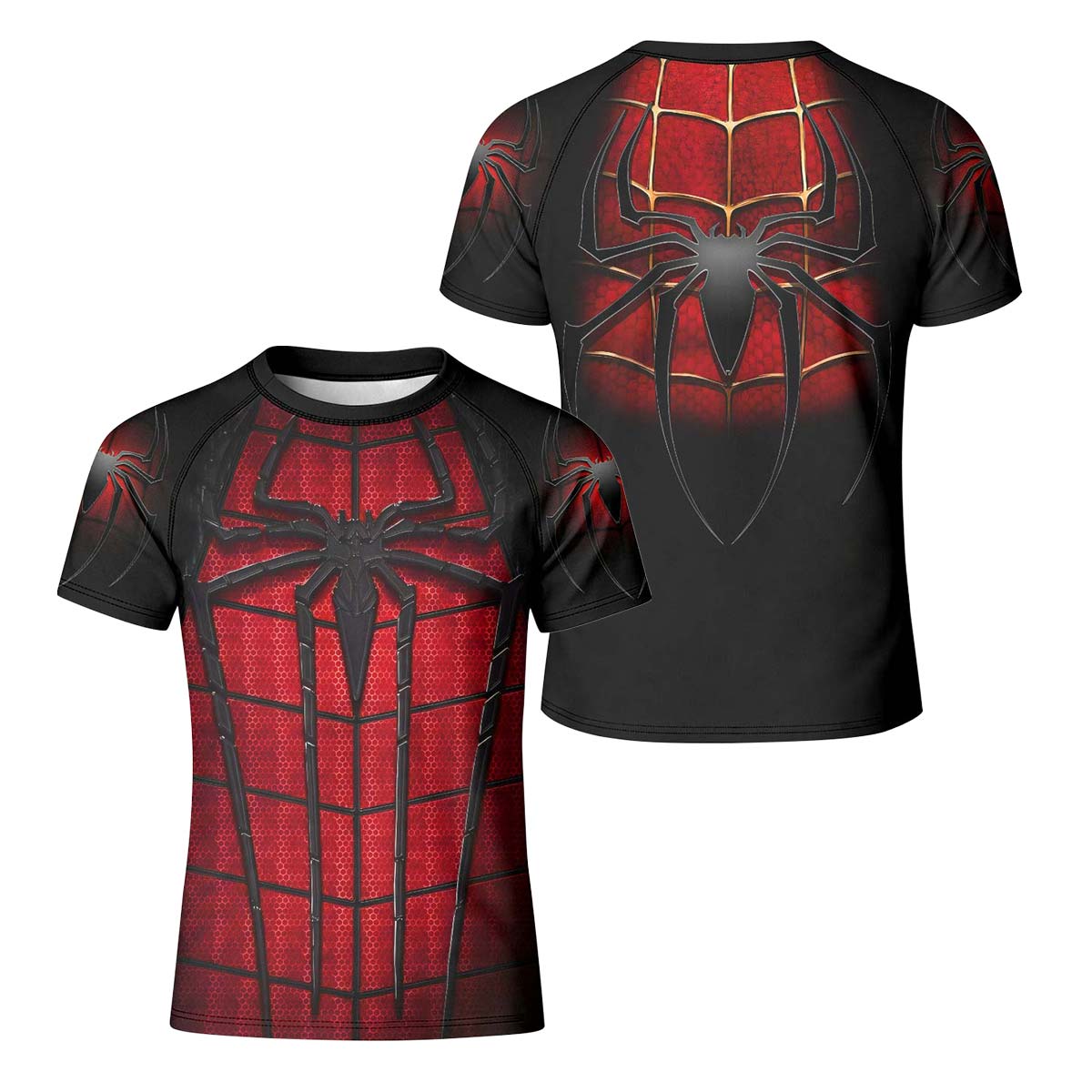 Spider Man Black Red Kid Rash Guard