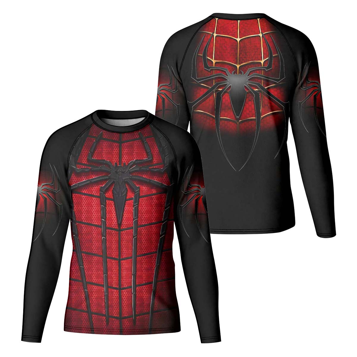 Spider Man Black Red Kid Rash Guard