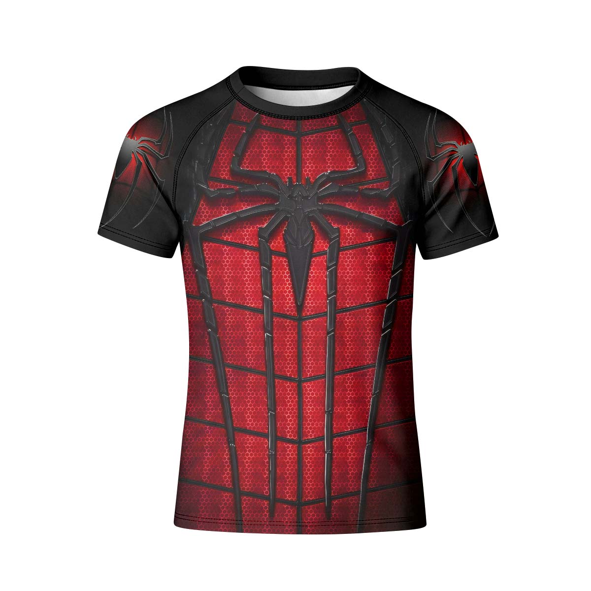 Spider Man Black Red Kid Rash Guard