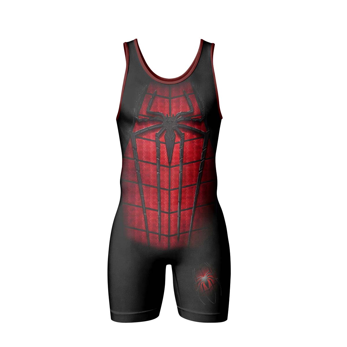 Spider Man Black Red Wrestling Singlet