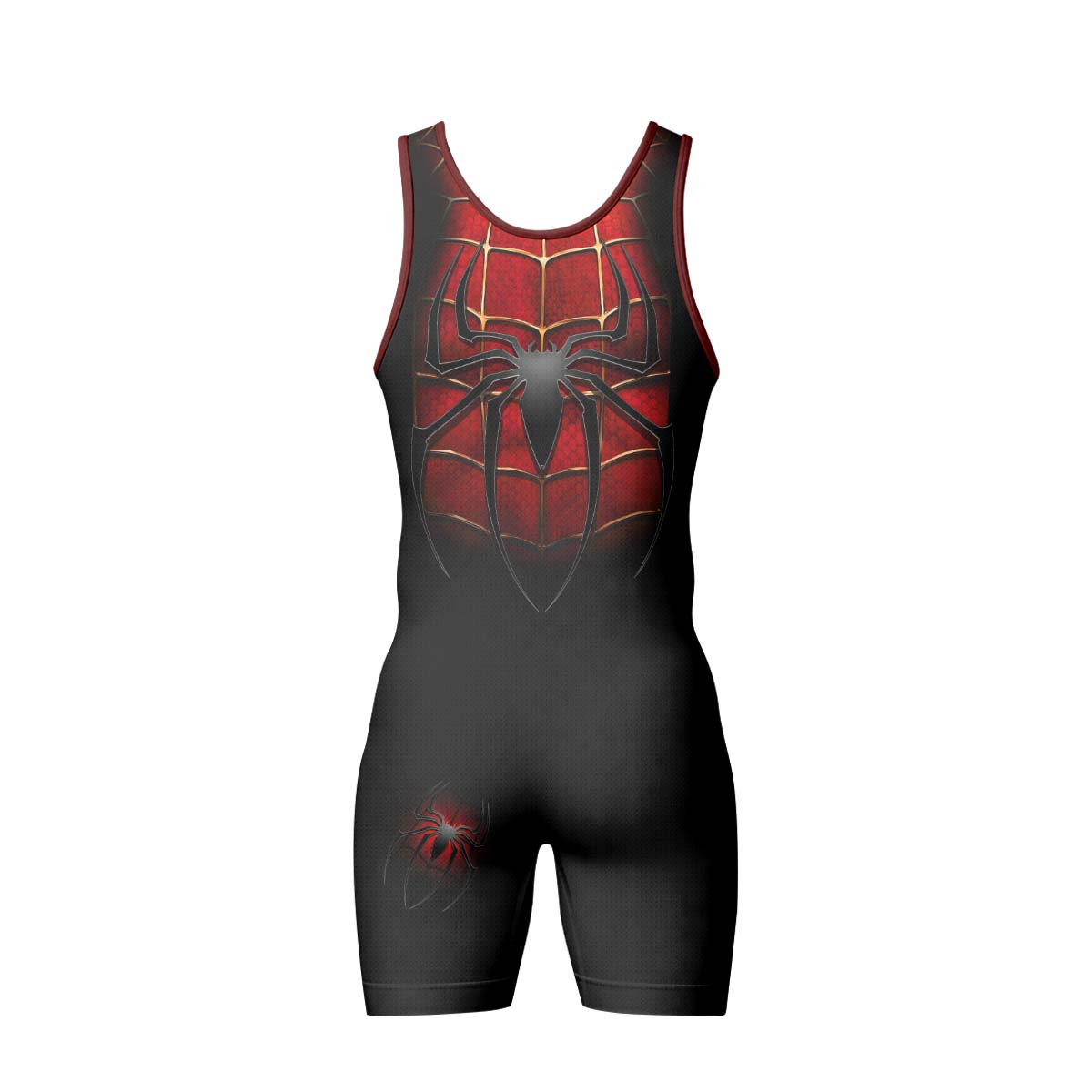 Spider Man Black Red Wrestling Singlet