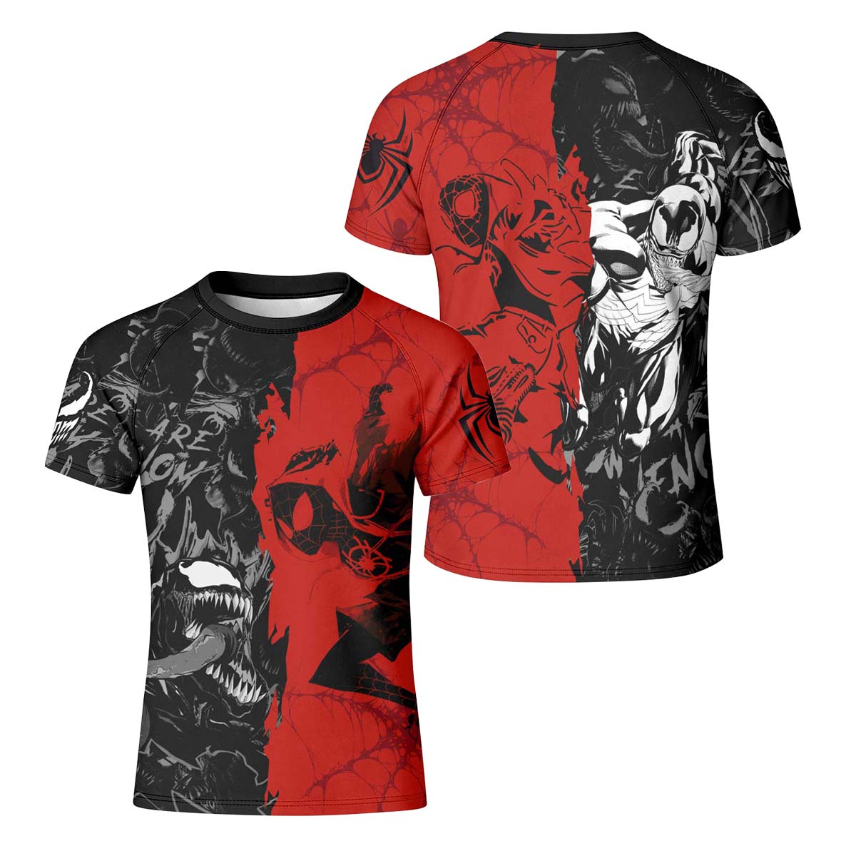 Spider Man Miles Morales And Venom Kid Rash Guard