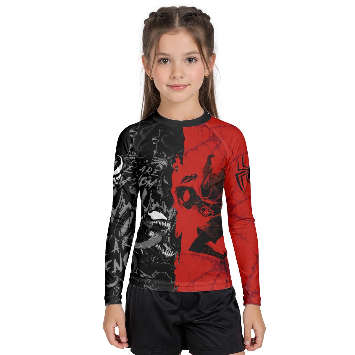 Spider Man Miles Morales And Venom Kid Rash Guard