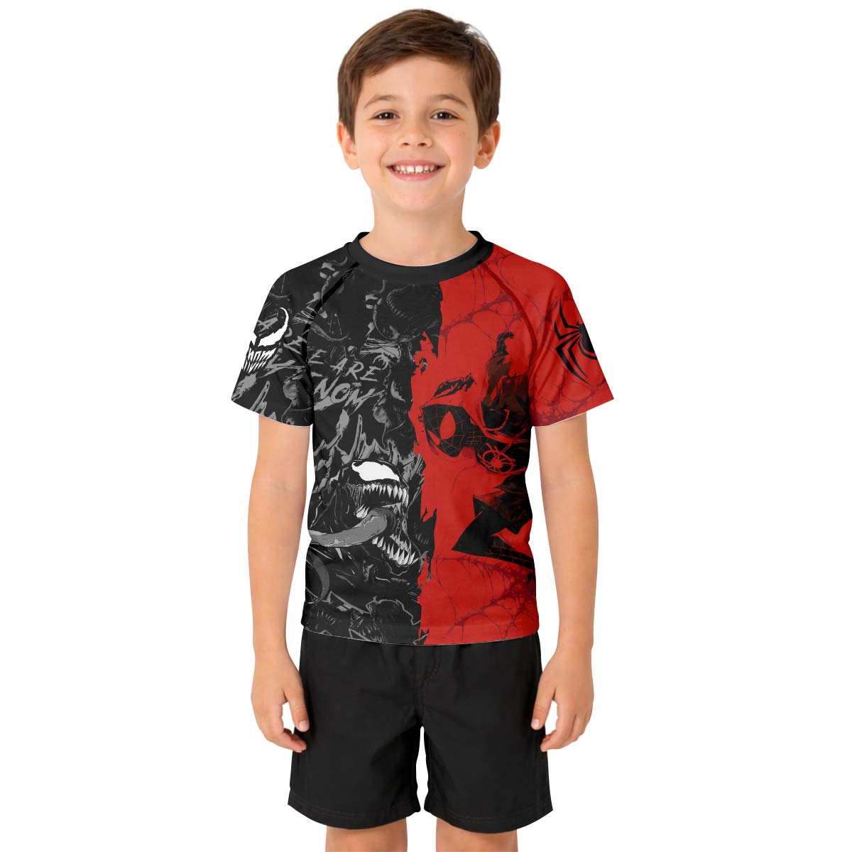 Spider Man Miles Morales And Venom Kid Rash Guard
