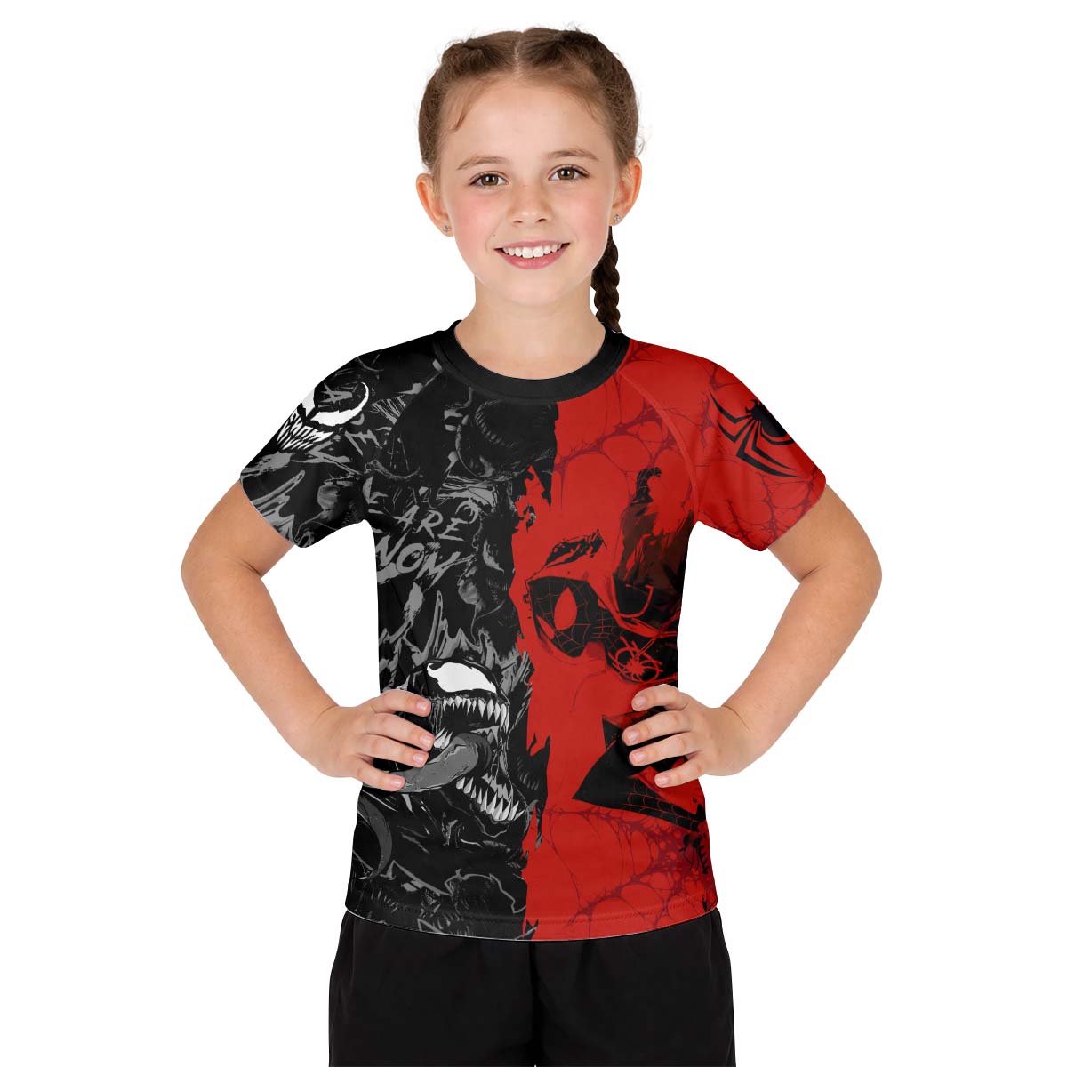 Spider Man Miles Morales And Venom Kid Rash Guard