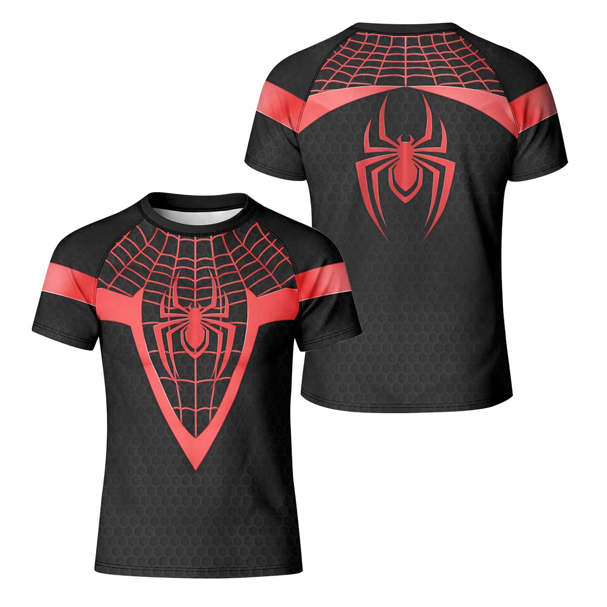 Spider Man Miles Morales Cosplay Kid Rash Guard