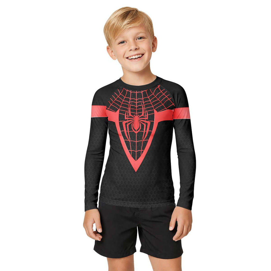 Spider Man Miles Morales Cosplay Kid Rash Guard